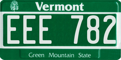 VT license plate EEE782