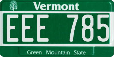 VT license plate EEE785