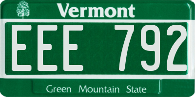 VT license plate EEE792