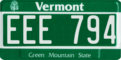 VT license plate EEE794