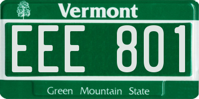 VT license plate EEE801
