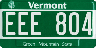 VT license plate EEE804