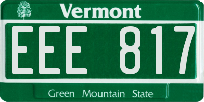 VT license plate EEE817