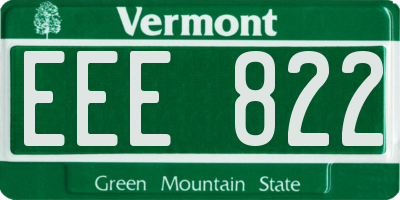 VT license plate EEE822
