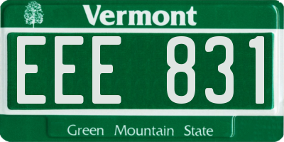 VT license plate EEE831
