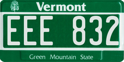 VT license plate EEE832