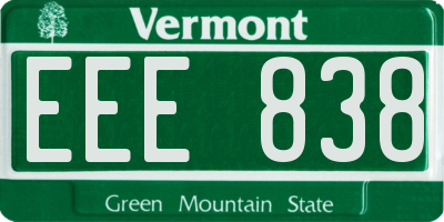 VT license plate EEE838