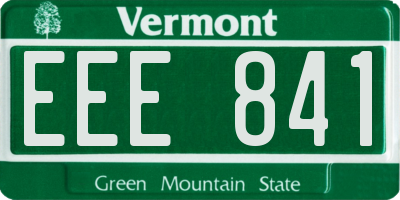VT license plate EEE841