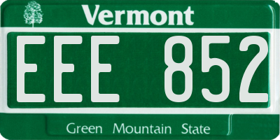 VT license plate EEE852