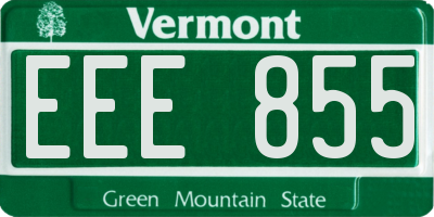 VT license plate EEE855
