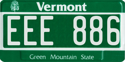 VT license plate EEE886