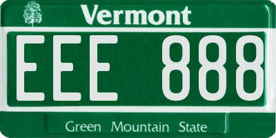 VT license plate EEE888