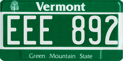 VT license plate EEE892