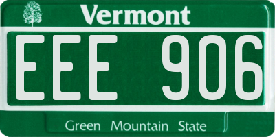 VT license plate EEE906