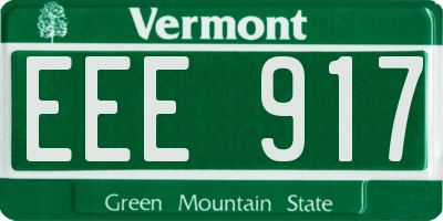 VT license plate EEE917