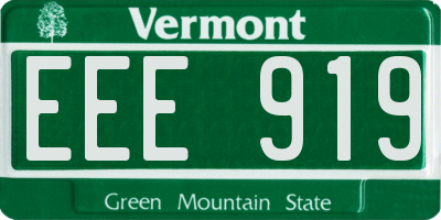 VT license plate EEE919