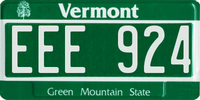 VT license plate EEE924