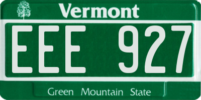 VT license plate EEE927