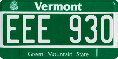 VT license plate EEE930