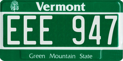 VT license plate EEE947