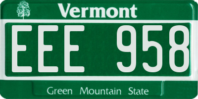 VT license plate EEE958