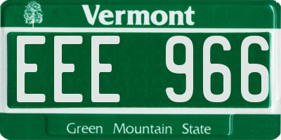 VT license plate EEE966