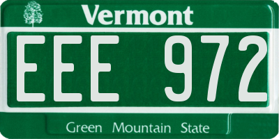 VT license plate EEE972