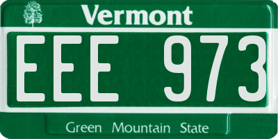 VT license plate EEE973