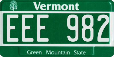 VT license plate EEE982