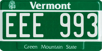 VT license plate EEE993