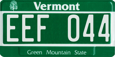 VT license plate EEF044