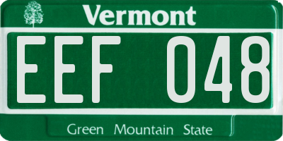 VT license plate EEF048