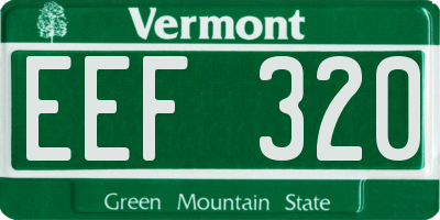 VT license plate EEF320