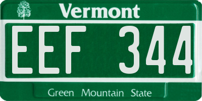 VT license plate EEF344