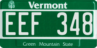 VT license plate EEF348