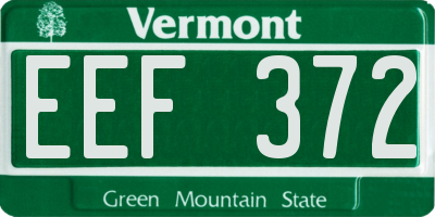 VT license plate EEF372