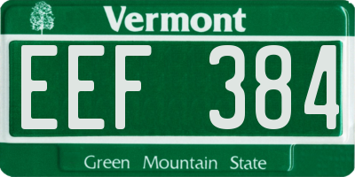 VT license plate EEF384