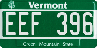 VT license plate EEF396
