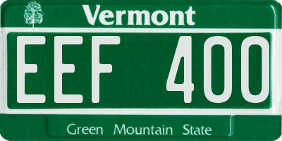 VT license plate EEF400