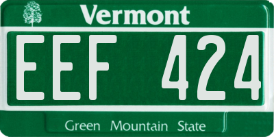 VT license plate EEF424