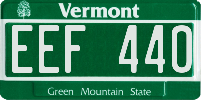 VT license plate EEF440