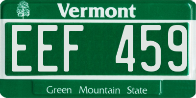 VT license plate EEF459