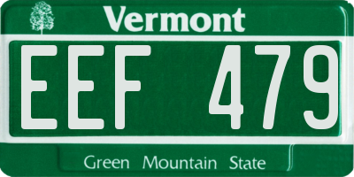 VT license plate EEF479