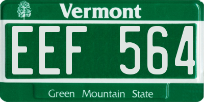 VT license plate EEF564