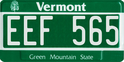 VT license plate EEF565