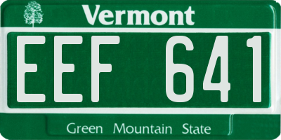 VT license plate EEF641