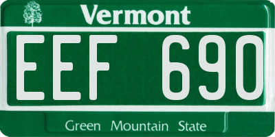 VT license plate EEF690
