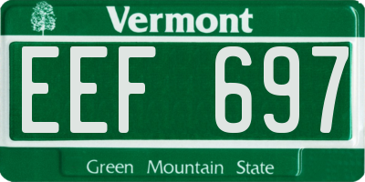 VT license plate EEF697