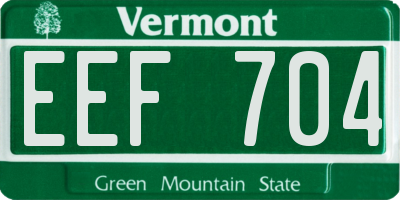 VT license plate EEF704