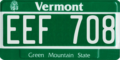 VT license plate EEF708